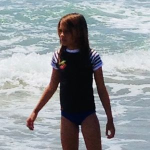 Kids UPF Protection Brown/White Striped Rash Guard